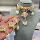 Hira Collections Dilruba Maiyya Flower Choker Necklace Set / Beautiful Ethnic Jewellery for Women