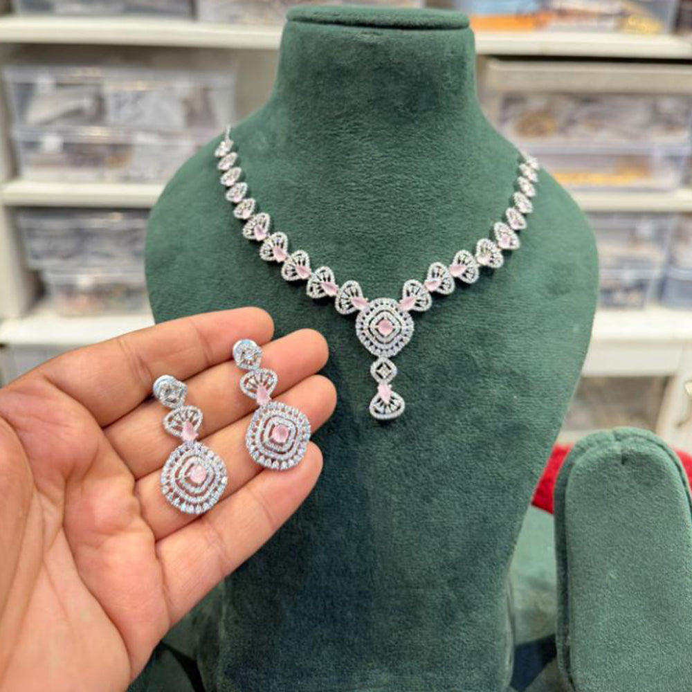Hira Collections Designer American Daimond Necklace Set