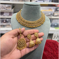 Hira Collections Traditional Indian Pearl Choker Necklace Set
