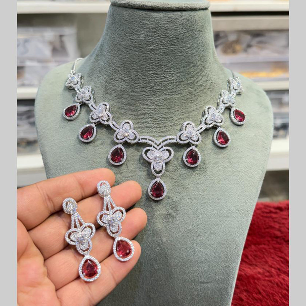 Hira Collections Designer American Daimond Necklace Set