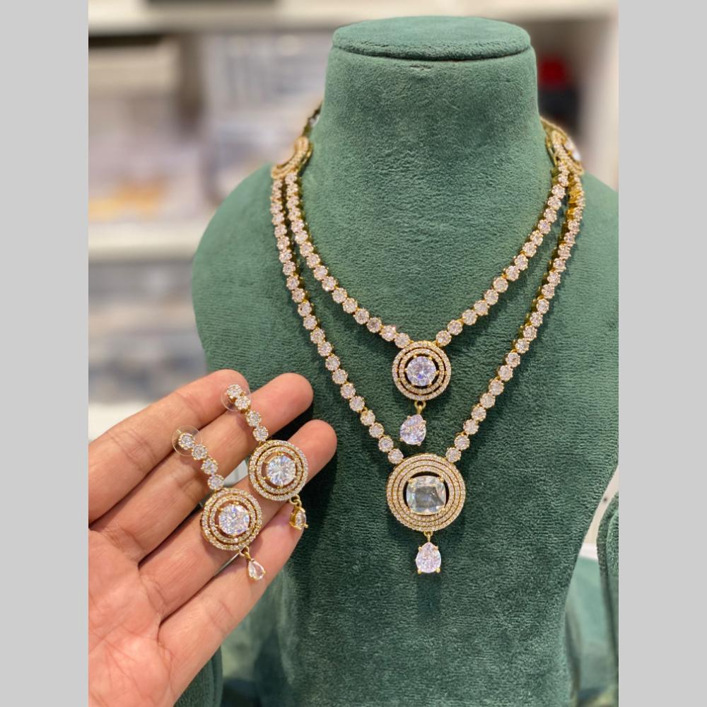 Hira Collections Designer American Daimond Necklace Set
