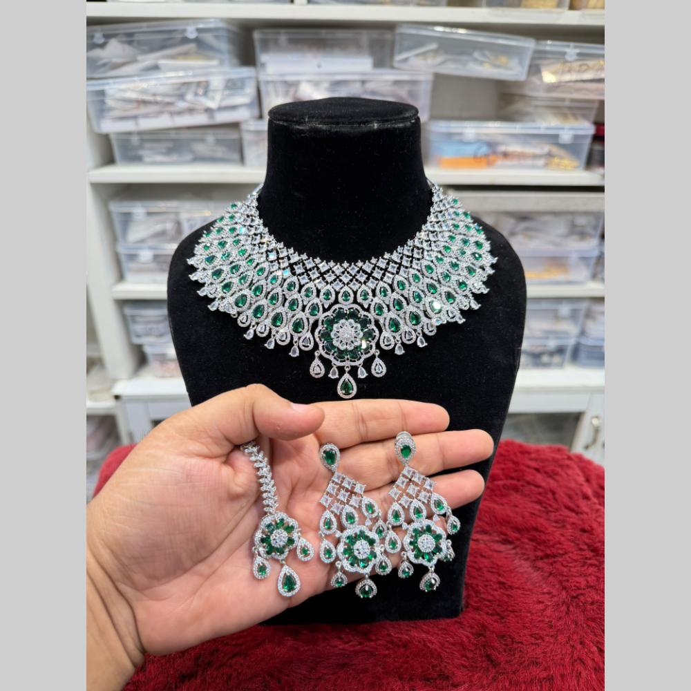 Hira Collections Designer American Daimond Necklace Set