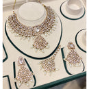 Hira Collections Luxury Polki Kundan Stone And Beads Necklace Set 