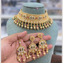 Hira Collections Decent Pota Stone And Pearl Choker Necklace Set