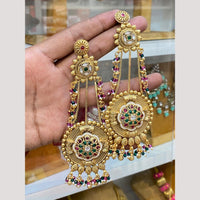 Hira Collections Glamorous Pota Stone And Pearl Dangler Earrings