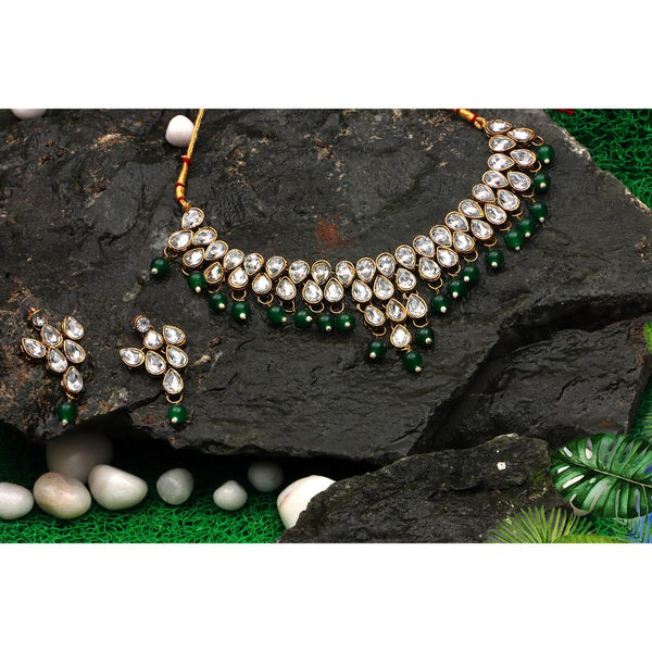 Darshana Jewels Gold Plated Crystal Stone Necklace Set