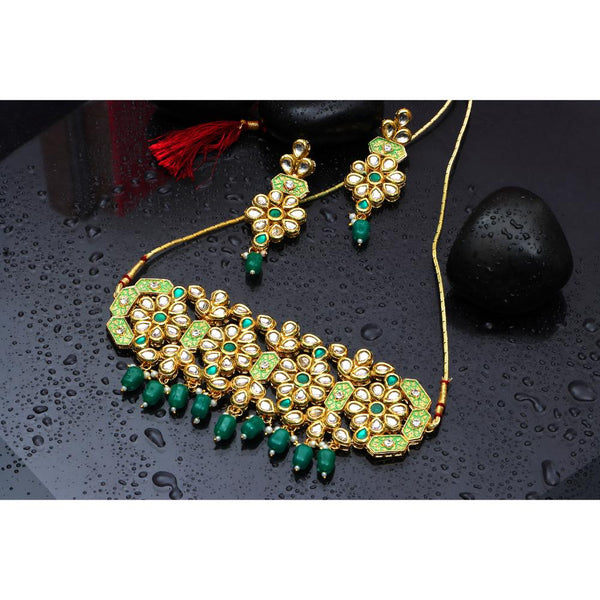 Darshana Jewels Gold Plated Kundan Stone Choker Necklace Set