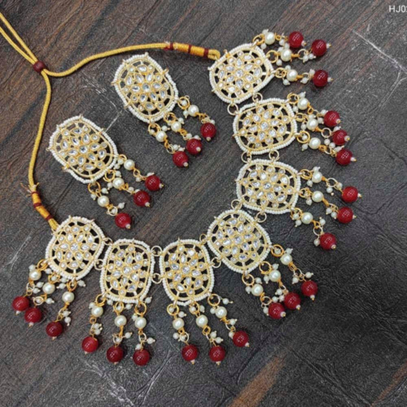 Darshana Jewels Gold Plated Kundan Stone Choker Necklace Set