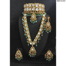 Heera Jewellers Gold Plated Crystal Stone Semi Bridal Combo