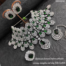 Heera Jewellers AD Stone Silver Plated Choker Necklace Set