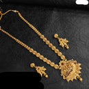 Heera Jewellers Gold Plated Pota Stone Long Necklace Set