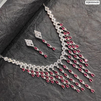 Heera Jewellers Gold Plated AD Stone Necklace Set