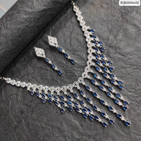 Heera Jewellers Gold Plated AD Stone Necklace Set