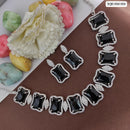 Heera Jewellers Silver Plated AD Stone Necklace Set