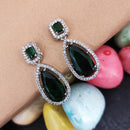 Heera Jewellers Silver Plated Austrian Stone Dangler Earrings