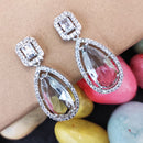 Heera Jewellers Silver Plated Austrian Stone Dangler Earrings