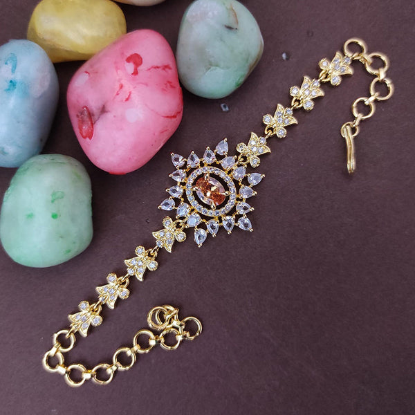Heera Jewellers Gold  Plated AD Adjustable Bracelet