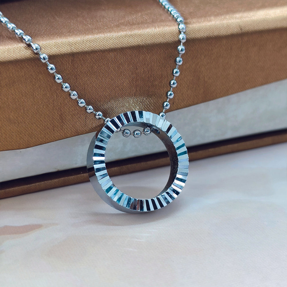 Urthn Round Shape Circle Ring Chain Pendant (Pack Of 6)