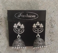 Tahura Oxidised Plated Jhumki Earrings