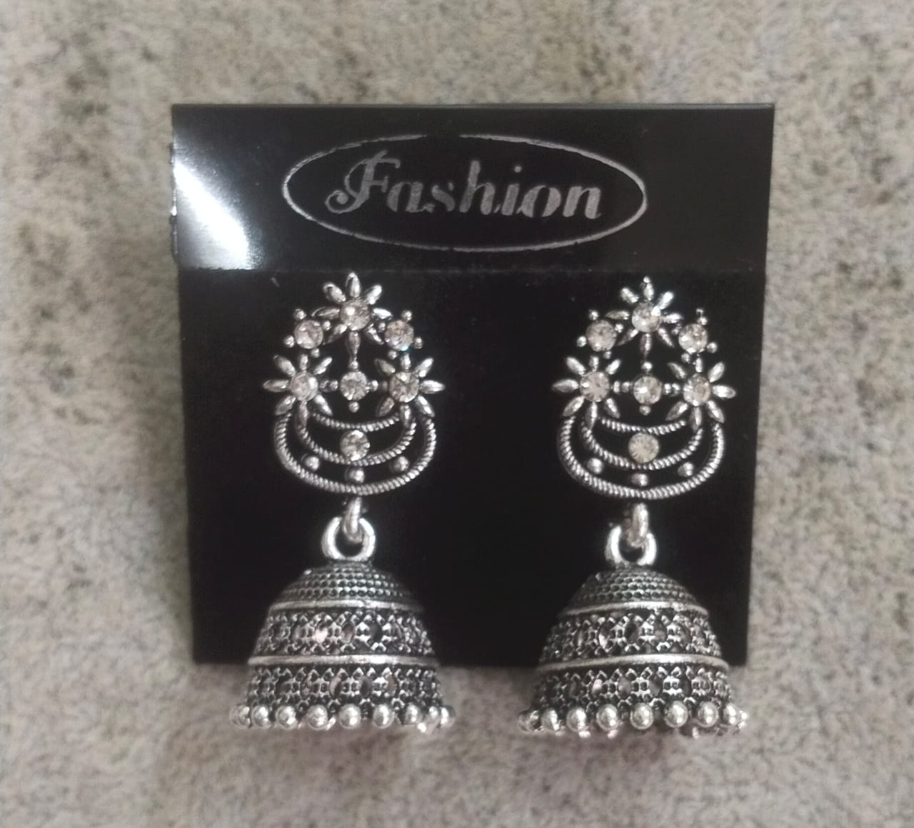 Tahura Oxidised Plated Jhumki Earrings