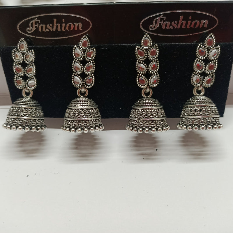 Tahura Oxidised Plated Jhumki Earrings