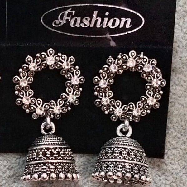 Tahura Oxidised Plated Jhumki Earrings
