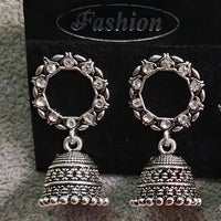 Tahura Oxidised Plated Jhumki Earrings