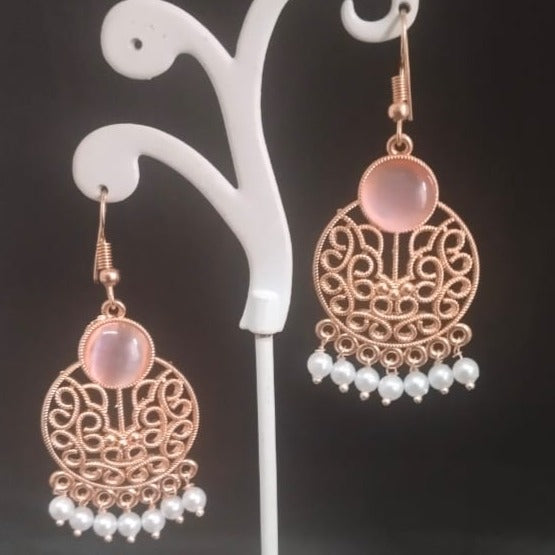 Tahura Rose Gold Plated Dangler Earrings
