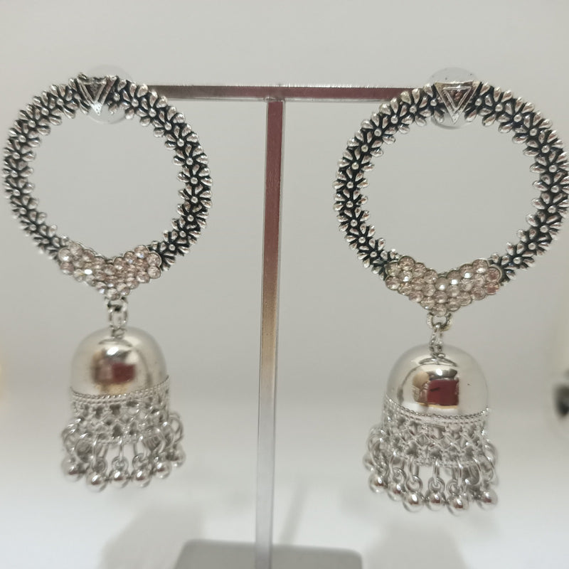 Tahura Oxidised Plated Jhumki Earrings