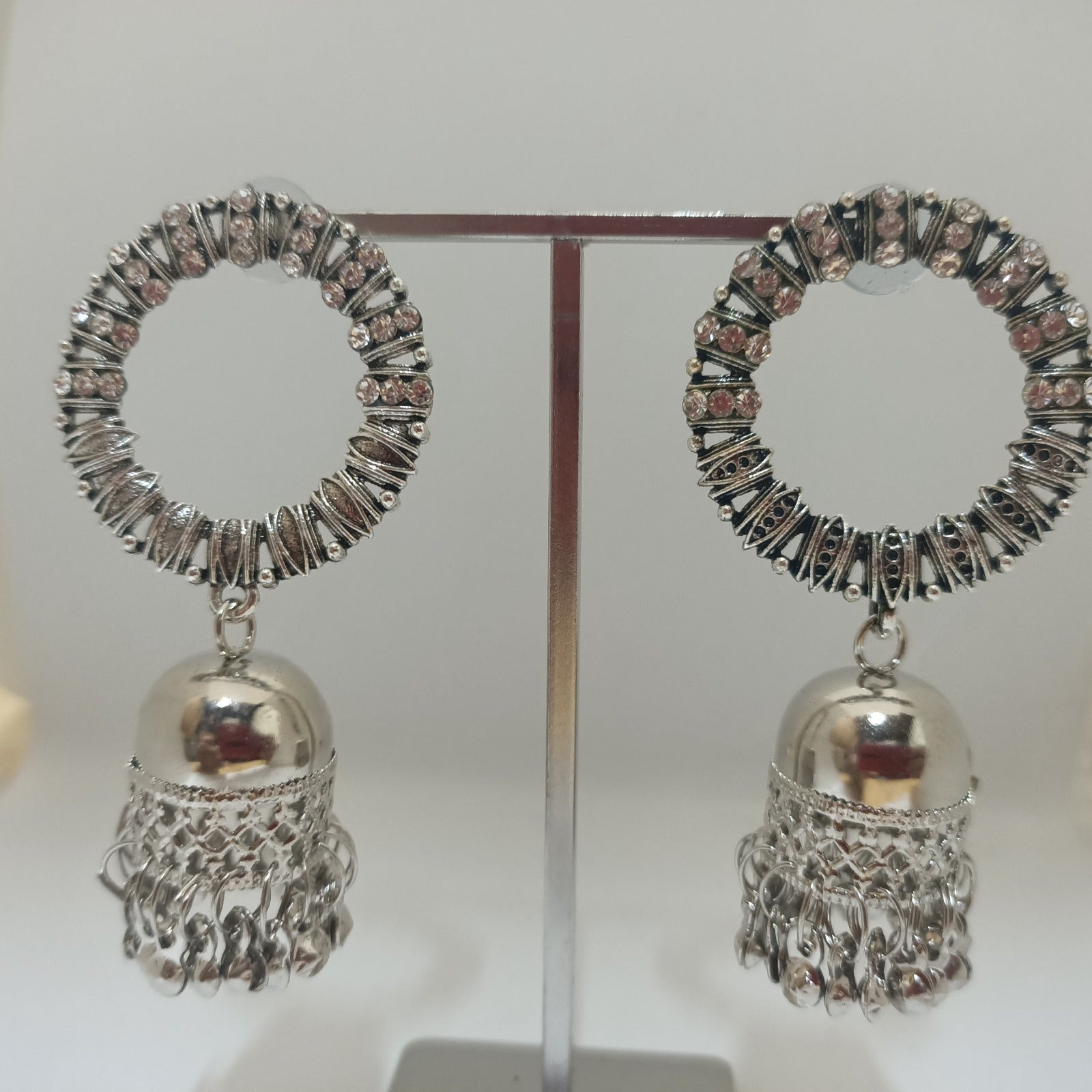 Tahura Oxidised Plated Jhumki Earrings