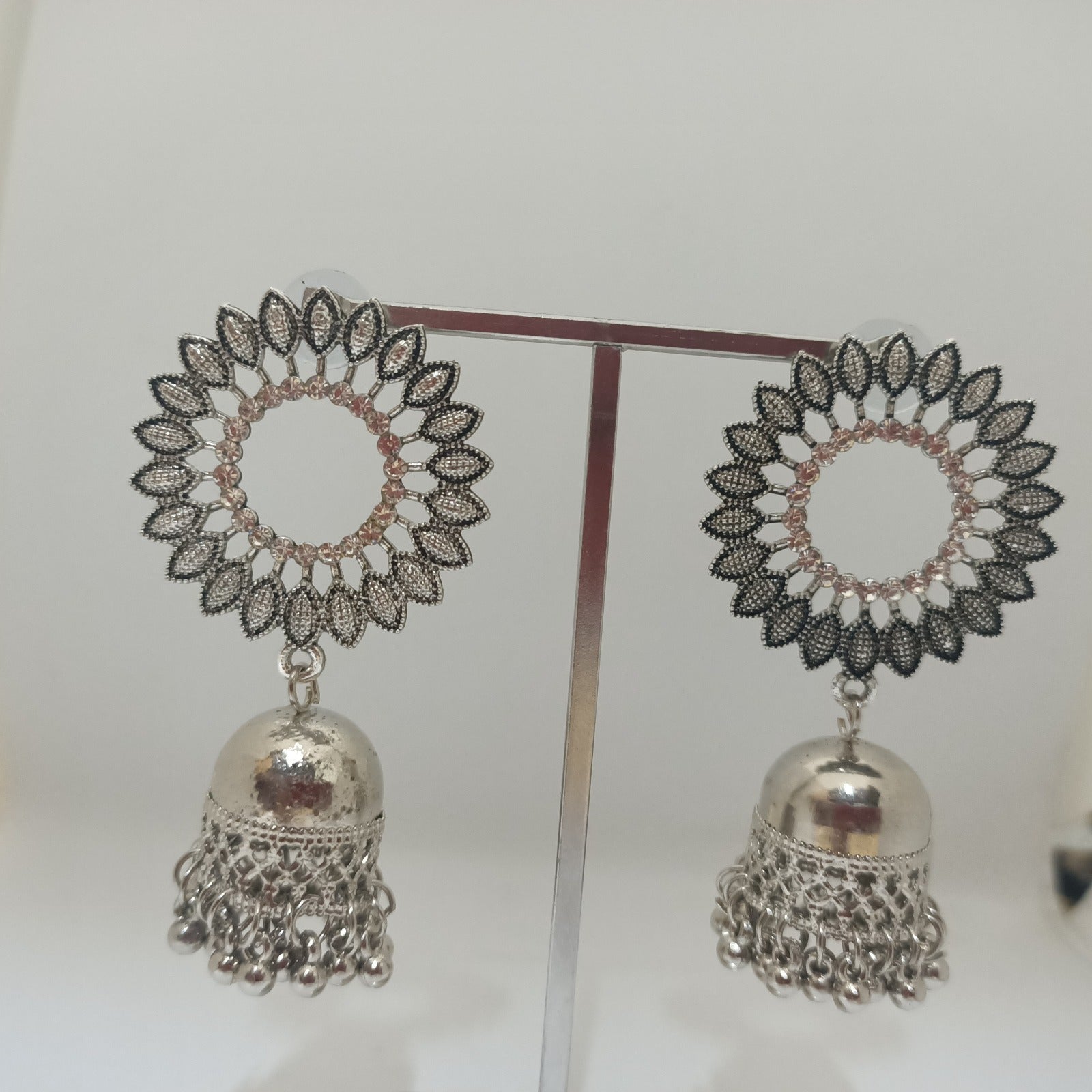 Tahura Oxidised Plated Jhumki Earrings