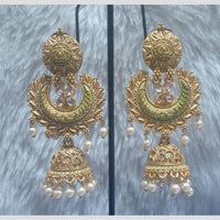 Infinity Jewels Gold Plated Crystal Stone And Meenakari Jhumki Earrings