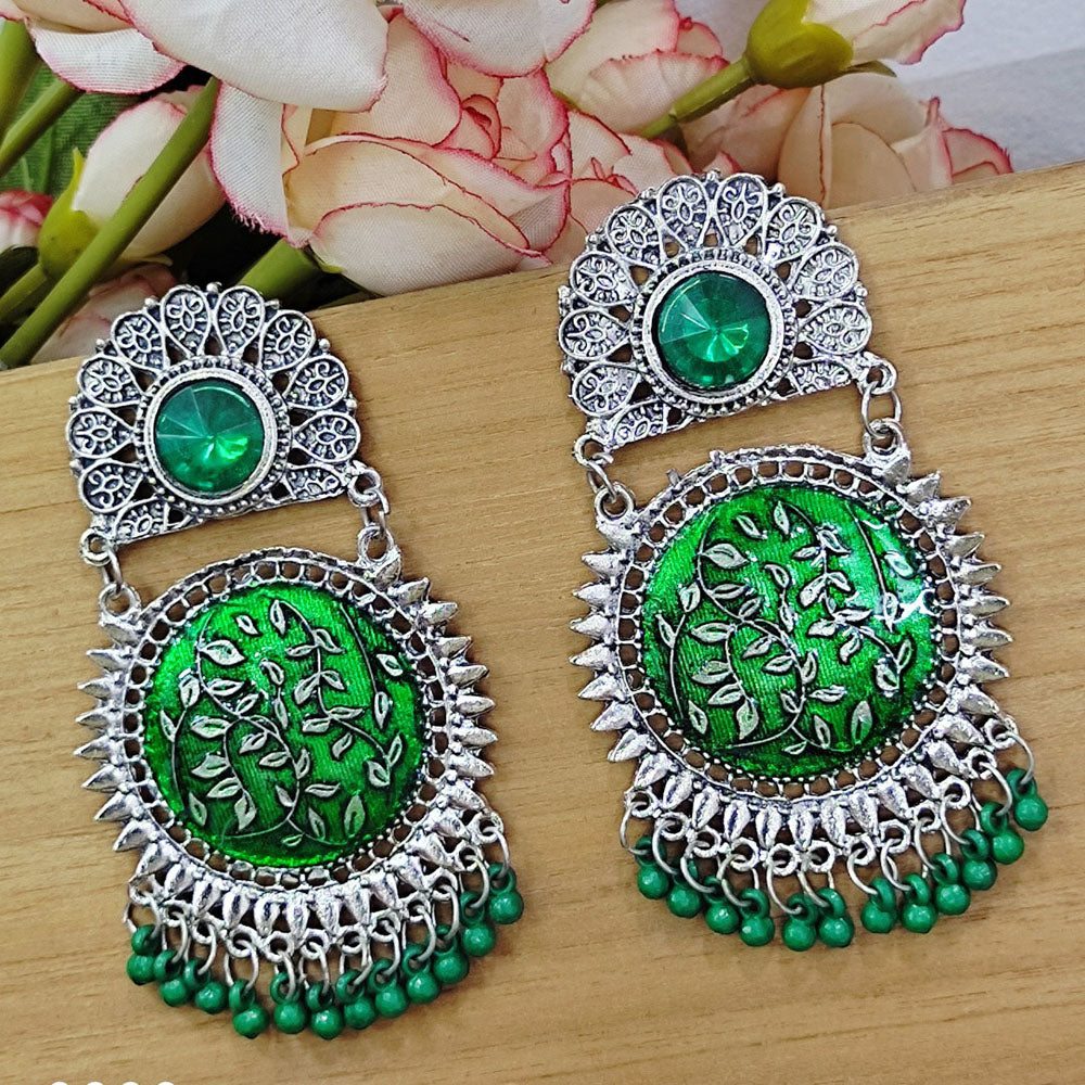 Beavy Pearls Elegant Pota Stone And Pearl Meenakari Dangler Earrings (Pack of 3)