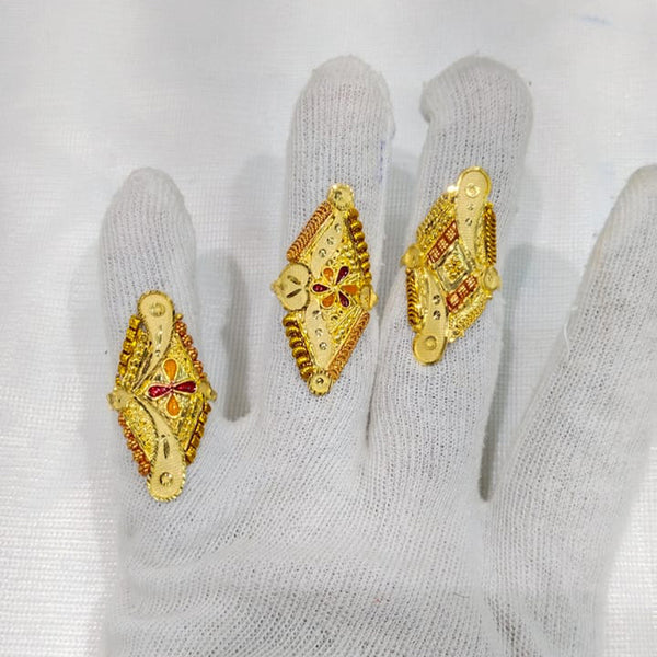 Pari Art Jewellery Forming Gold Finger Rings (Assorted Design)