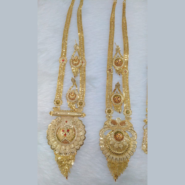 Pari Art Jewellery Forming Gold Long Necklace Set ( Assorted design Piece 1 )