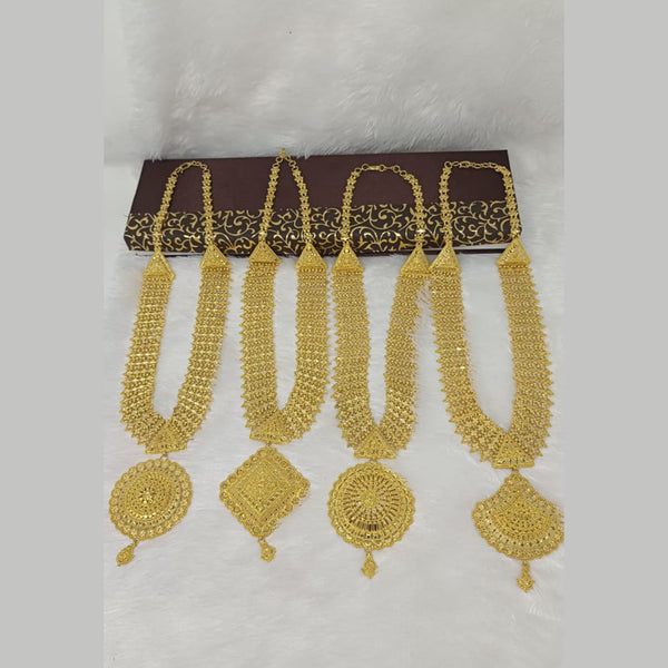 Pari Art Jewellery Forming Gold Long Necklace Set (Assorted Design Piece 1 )