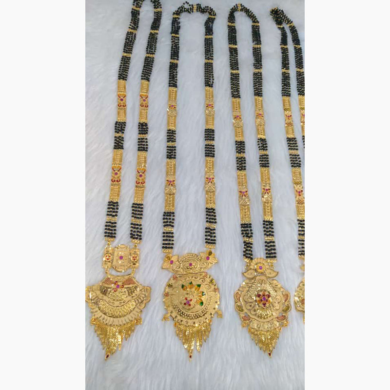 Buy Trendy Brass High Gold Antique Rajwadi Long Mangalsutra set with  Earrings Online From Wholesale Salwar.