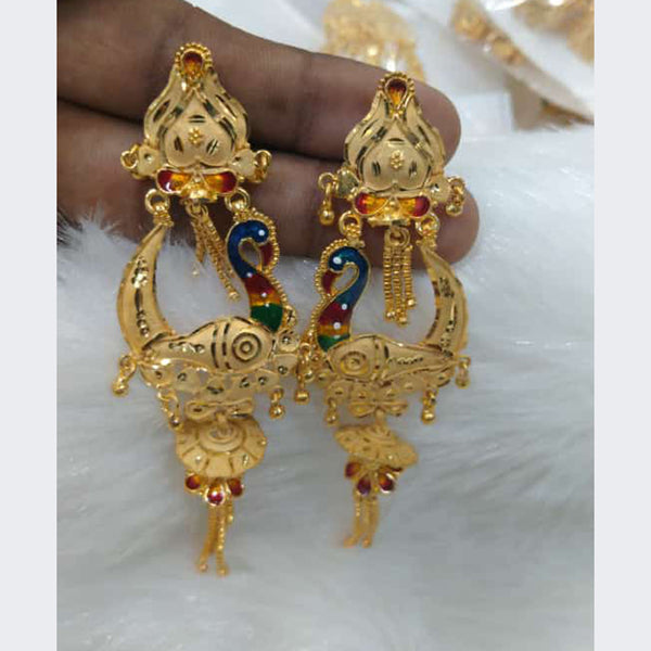 Peacock Earrings (Full kan) with mina – Swarna Payel