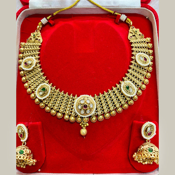 Pari Art Jewellery Antique Rajwadi Polish Pota Necklace Set