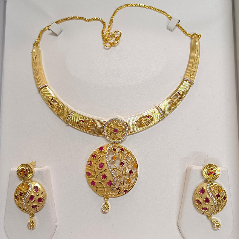 Pari Art Jewellery Forming Gold Necklace Set