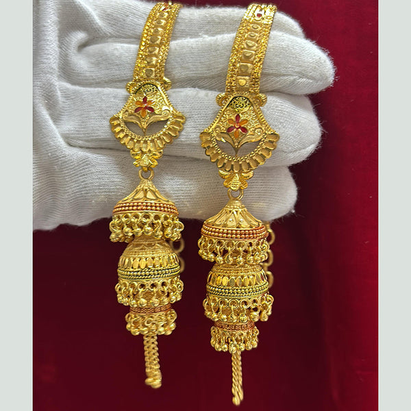Pari Art Jewellery Gold Forming Gold Plated Dangler Earrings