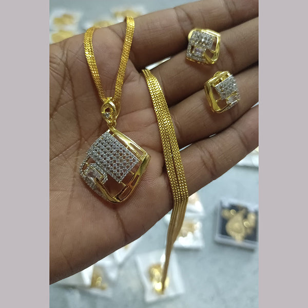 Pari Art Jewellery Forming Gold Plated Chain Pendant Set