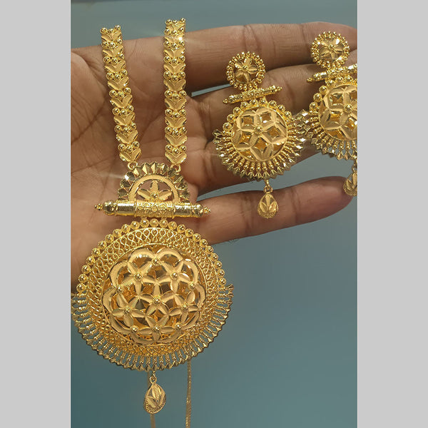 Pari Art Jewellery Forming Gold Long Necklace Set