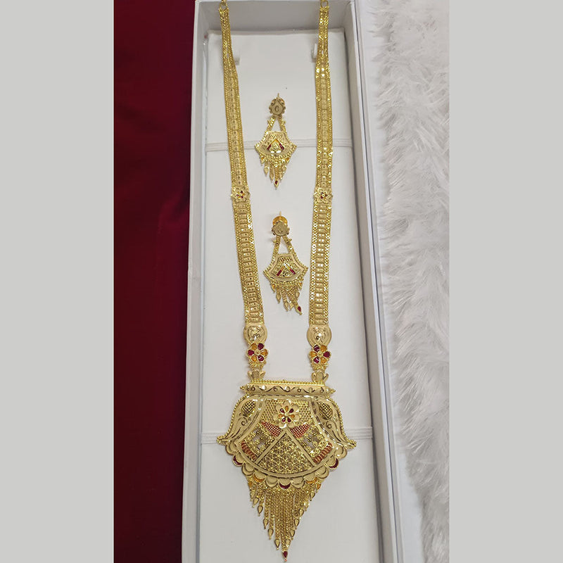 Pari Art Jewellery Forming Gold Plated Long Necklace Set