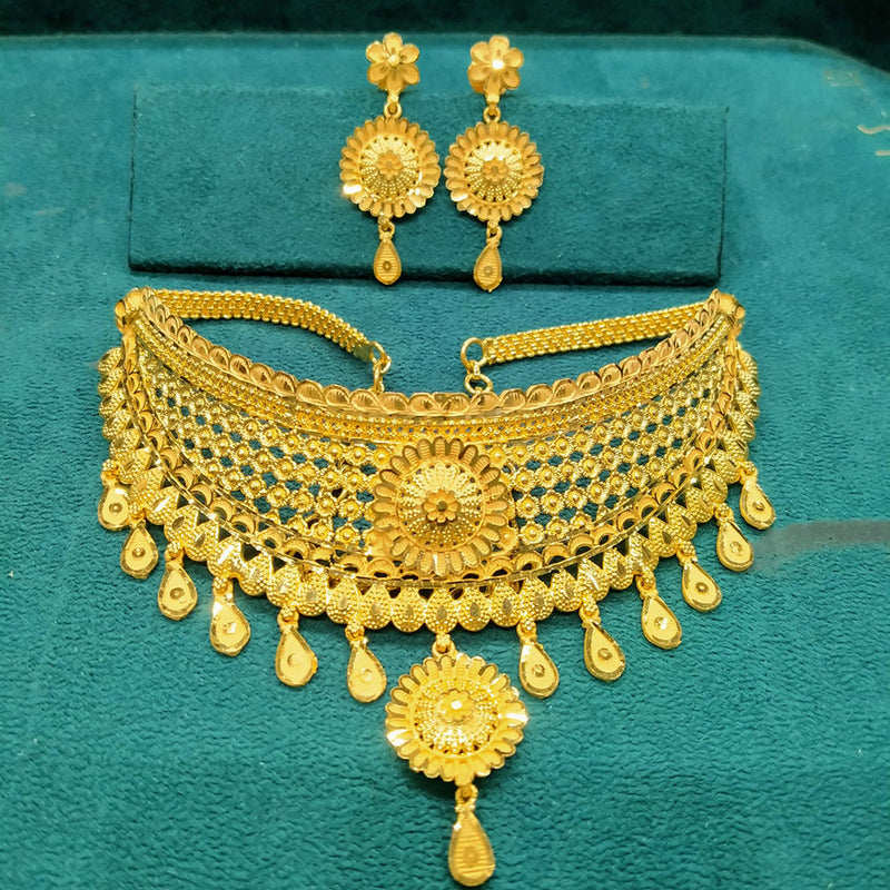 Pari Art Jewellery Forming Gold Plated Choker Necklace Set