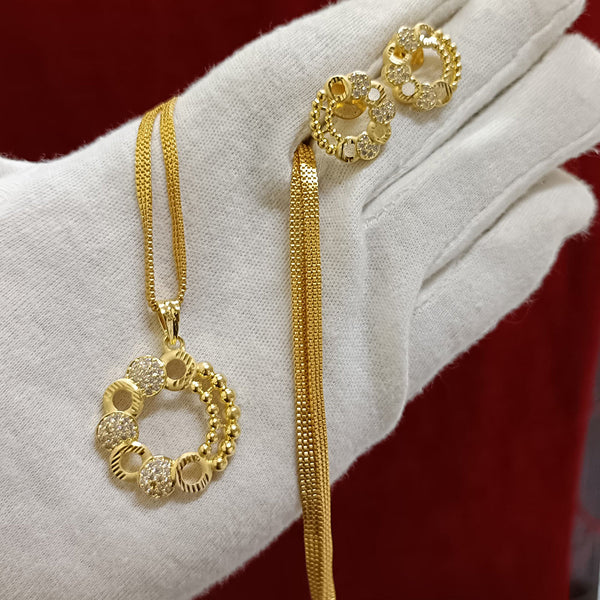 Pari Art Jewellery Forming Gold Plated Chain Pendant Set