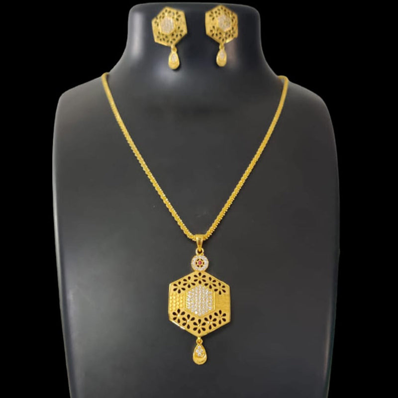 Pari Art Jewellery Forming Gold Plated Chain Pendant Set