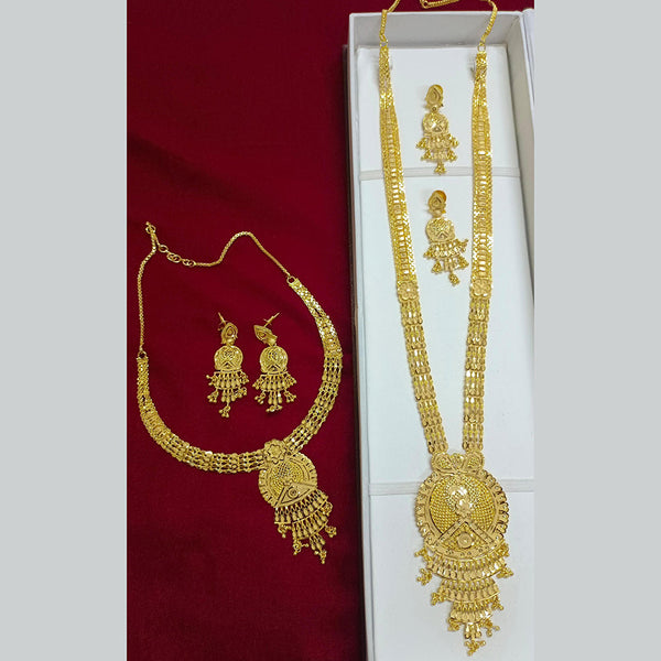 Pari Art Jewellery Forming Gold Plated Double Necklace Set