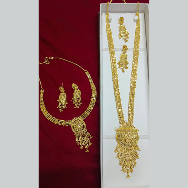 Pari Art Jewellery Forming Gold Plated Double Necklace Set