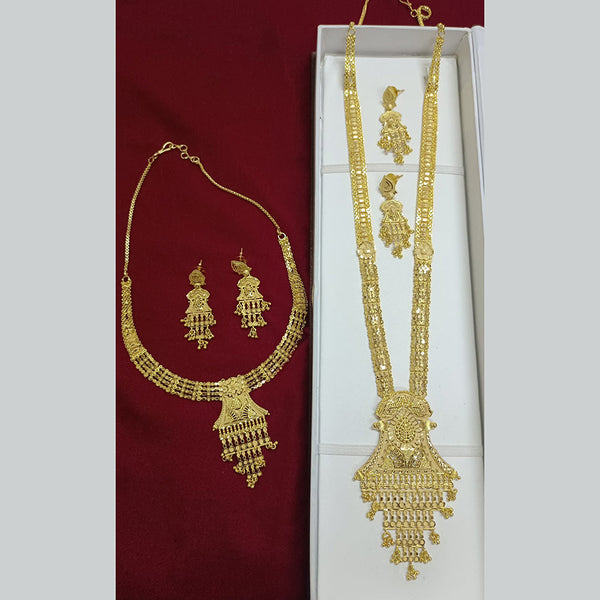 Pari Art Jewellery Forming Gold Plated Double Necklace Set